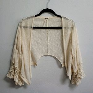 Free People Cream Knit Shrug Sweater